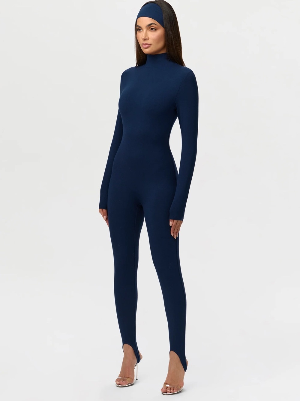 Naked Wardrobe BUTTER STIRRUP Long Sleeve JUMPSUIT Navy Blue Medium